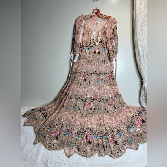 Free People Party Rosalie Beaded Tassels Embroidered Maxi Dress - Picture 5 of 10